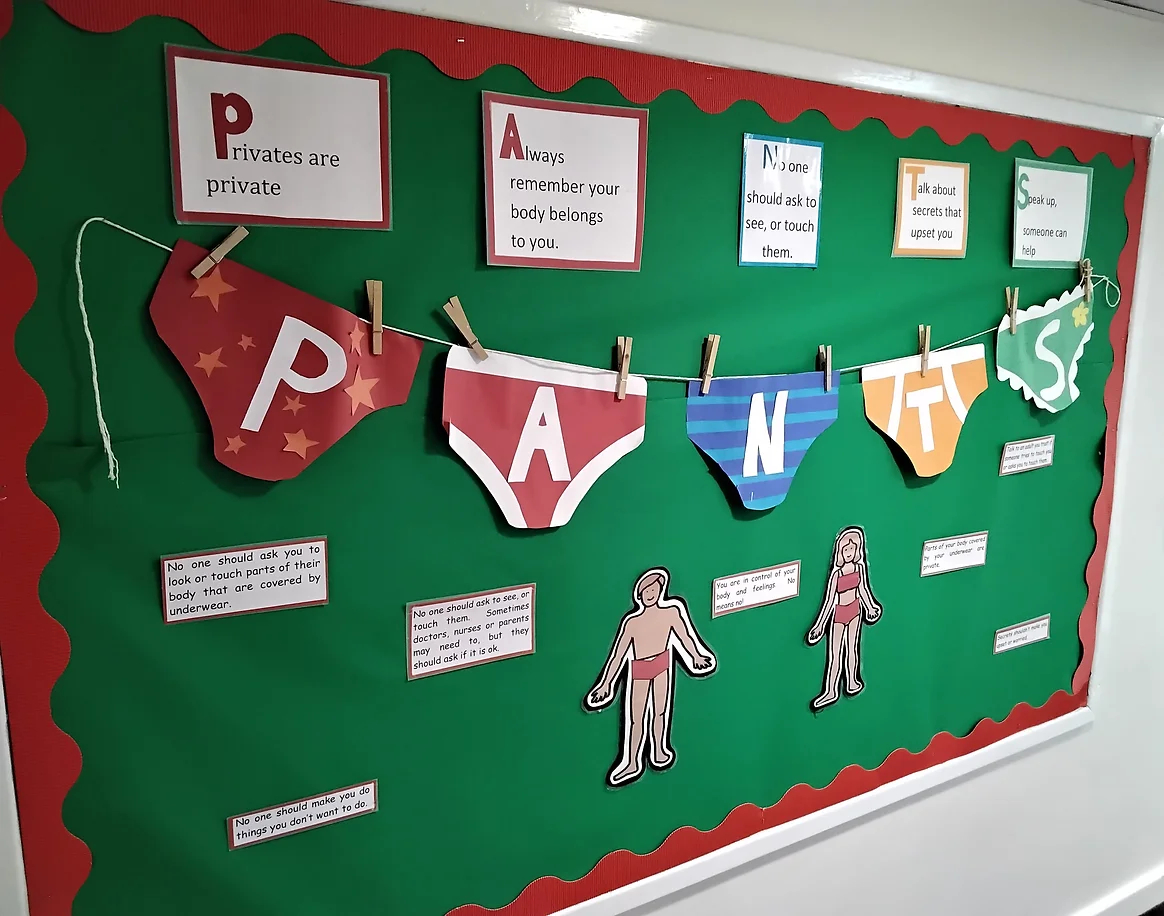 Southlands school underwear rule display board - PANTS